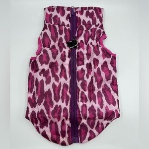 Pink leopard print dog puffer vest